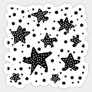 Black and white star shining Sticker